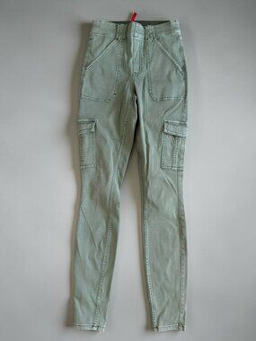 SPANX Green Army Cargo Pull On Jeans Size Small